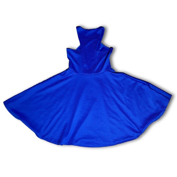 Poof Couture Fit & Flare Blue Racerback Midi Dress - Picture 4 of 4